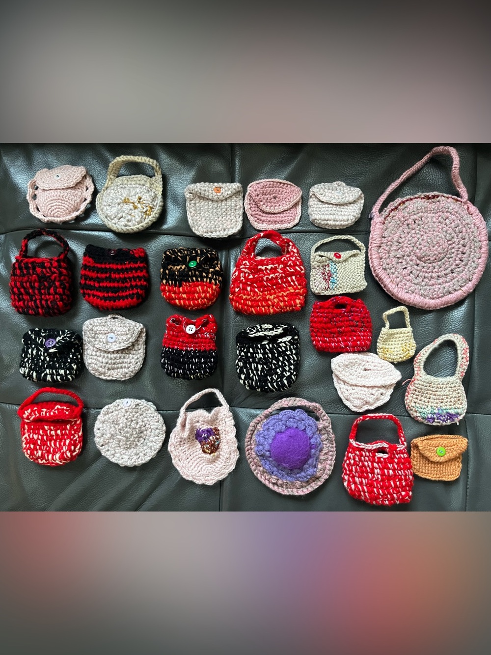 Handmade Crochet Mini Purse Bundle Doll Bags Coin Pouches Boho Cottagecore